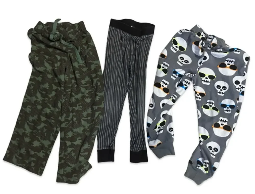 Boys Pajama Pants Lot 3 Size 6/7  Sleepwear Circo Camo Skull Sleepwear